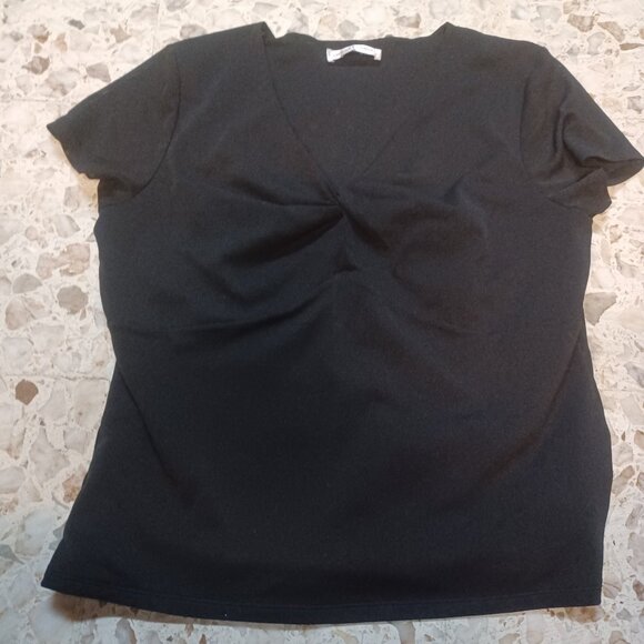 Rena Rowan Tops - Rena Rowan Women's Short Sleeve Pull-On Blouse SZ M Black